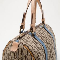 Pre Owned Carolina Herrera Monogram Canvas and Leather Boston