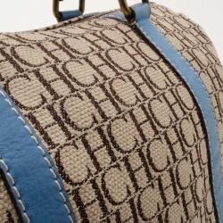 Pre Owned Carolina Herrera Monogram Canvas and Leather Boston