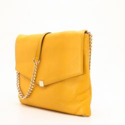 Pre Owned Carolina Herrera Yellow Envelope Shoulder Bag