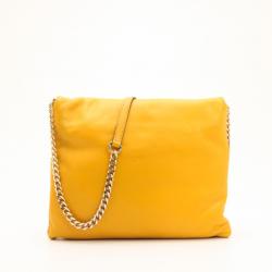 Pre Owned Carolina Herrera Yellow Envelope Shoulder Bag