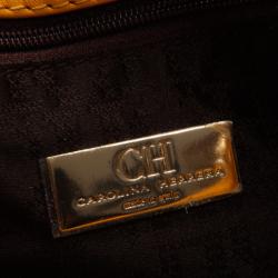 Pre Owned Carolina Herrera Yellow Envelope Shoulder Bag