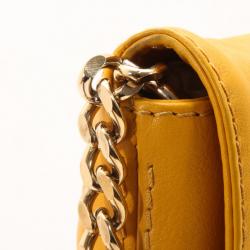 Pre Owned Carolina Herrera Yellow Envelope Shoulder Bag