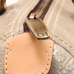 Pre Owned  Carolina Herrera Metallic Andy Boston Bag  