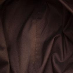 Pre Owned Carolina Herrera Brown and Gold Perforated Handbag