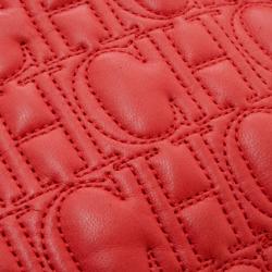 Pre Owned Carolina Herrera Red Monogram Embossed Chain Handle Tote 