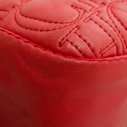 Pre Owned Carolina Herrera Red Monogram Embossed Chain Handle Tote 