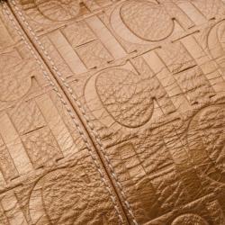 Pre Owned Carolina Herrera Monogram Embossed Scarf Tote