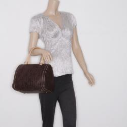 Pre Owned Carolina Herrera Brown Andy Boston Bag