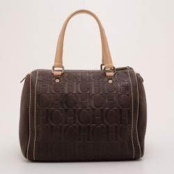 Pre Owned Carolina Herrera Brown Andy Boston Bag