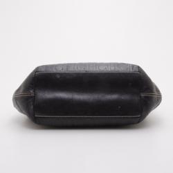 Pre Owned Carolina Herrera Black Monogram Embossed Tote 