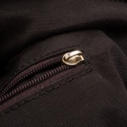 Pre Owned Carolina Herrera Brown Monogram Folded Flap Tote