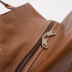 Pre Owned Carolina Herrera Brown Monogram Folded Flap Tote