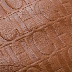 Pre Owned Carolina Herrera Brown Monogram Folded Flap Tote