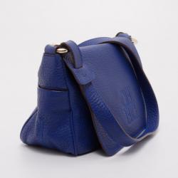 Pre Owned Carolina Herrera Blue Leather Messenger Bag 