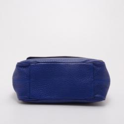 Pre Owned Carolina Herrera Blue Leather Messenger Bag 