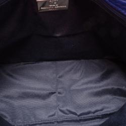 Pre Owned Carolina Herrera Blue Leather Messenger Bag 