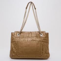 Pre Owned Carolina Herrera Audrey Bronze Bow Handbag