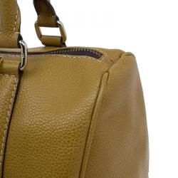 Pre Owned Carolina Herrera Camel Leahter Padlock Charm Boston Bag