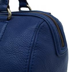 Pre Owned Carolina Herrera Blue Leather Boston Bag