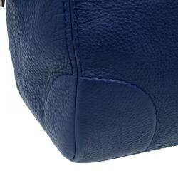 Pre Owned Carolina Herrera Blue Leather Boston Bag