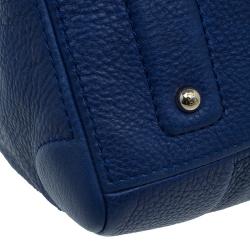 Pre Owned Carolina Herrera Blue Leather Boston Bag