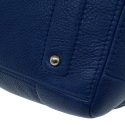 Pre Owned Carolina Herrera Blue Leather Boston Bag