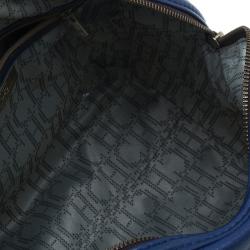 Pre Owned Carolina Herrera Blue Leather Boston Bag