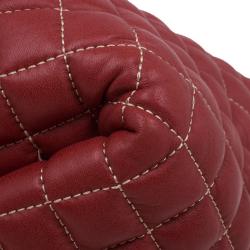 Pre Owned Carolina Herrera Red Quilted Leather Tote