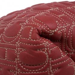 Pre Owned Carolina Herrera Red Quilted Leather Tote