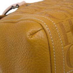 Pre Owned Carolina Herrera Tan Monogram Leather Satchel Bag