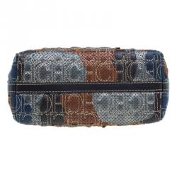 Pre Owned Carolina Herrera Multicolor Perforated Leather Tote Bag