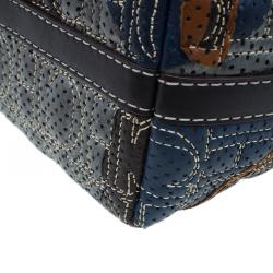 Pre Owned Carolina Herrera Multicolor Perforated Leather Tote Bag