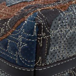 Pre Owned Carolina Herrera Multicolor Perforated Leather Tote Bag