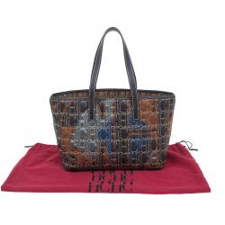 Pre Owned Carolina Herrera Multicolor Perforated Leather Tote Bag