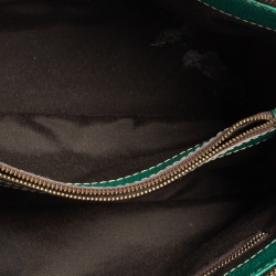 Pre Owned Carolina Herrera Green Embossed Leather Matteo Tote