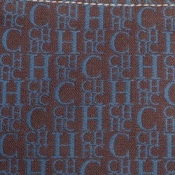 Pre Owned Carolina Herrera Turquoise Monogram Leather large Andy Boston Bag