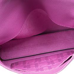 Pre Owned Carolina Herrera Pink Leather Minueto Shoulder Flap Bag