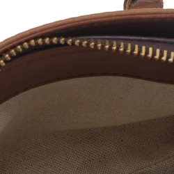 Pre Owned Carolina Herrera Brown/White Leather Satchel