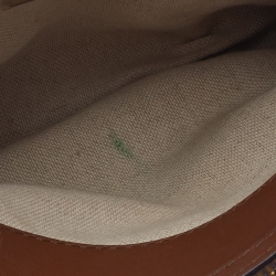 Pre Owned Carolina Herrera Brown/White Leather Satchel