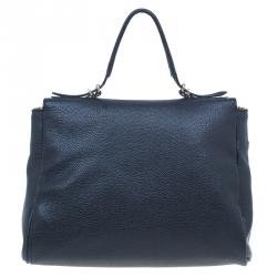 Pre Owned Carolina Herrera Black Leather Minueto Flap Bag