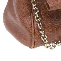 Pre Owned Carolina Herrera Brown Leather Minueto Flap Bag