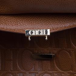 Pre Owned Carolina Herrera Brown Leather Minueto Flap Bag