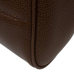 Pre Owned Carolina Herrera Brown Leather Minueto Flap Bag