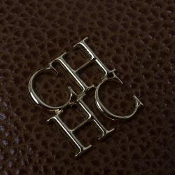 Pre Owned Carolina Herrera Brown Leather Minueto Flap Bag