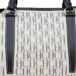 Pre Owned Carolina Herrera Beige Monogram Coated Canvas Shopper Tote