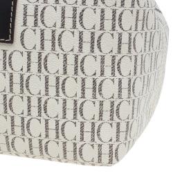 Pre Owned Carolina Herrera Beige Monogram Coated Canvas Shopper Tote