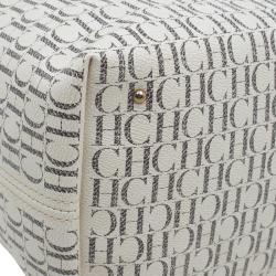 Pre Owned Carolina Herrera Beige Monogram Coated Canvas Shopper Tote