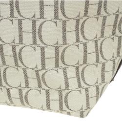 Pre Owned Carolina Herrera Beige Monogram Coated Canvas Shopper Tote