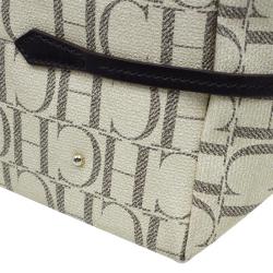 Pre Owned Carolina Herrera Beige Monogram Coated Canvas Shopper Tote