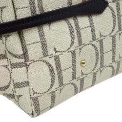 Pre Owned Carolina Herrera Beige Monogram Coated Canvas Shopper Tote